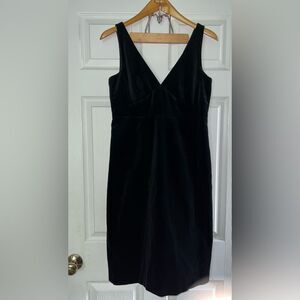 J Crew V Neck Thick Strap Mini Velvet VelourDress in Black Size 8 NWT